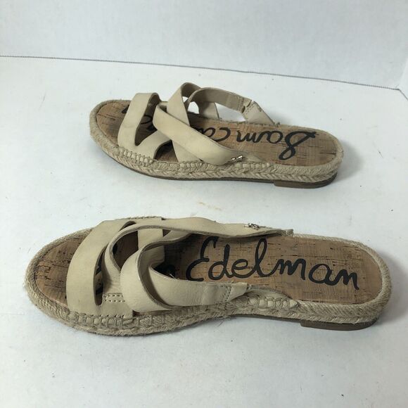 Sam‎ Edelman Flat Sandals Womens Size 5 Averie Espadrille Leather Tan Straps C2 - Picture 10 of 11